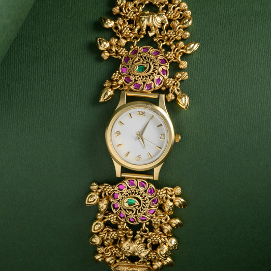 Antique Jadau Kundan Elephant Designer Watch AJPIO03797