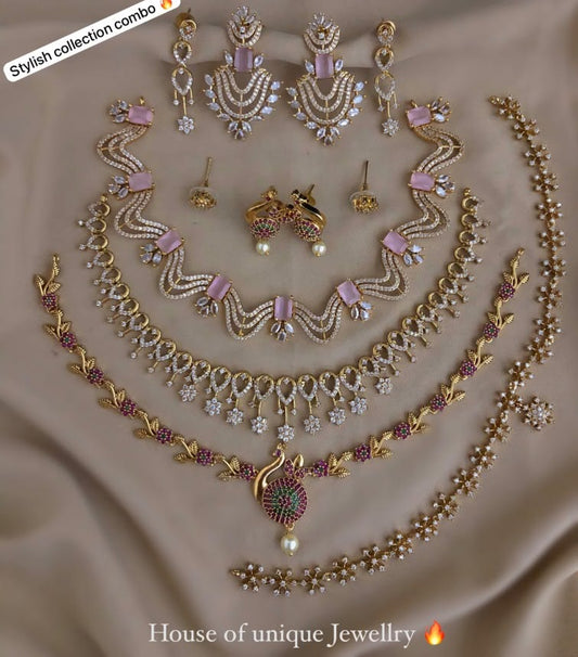 Awesome Aarna Look AD Combo Jewellery set