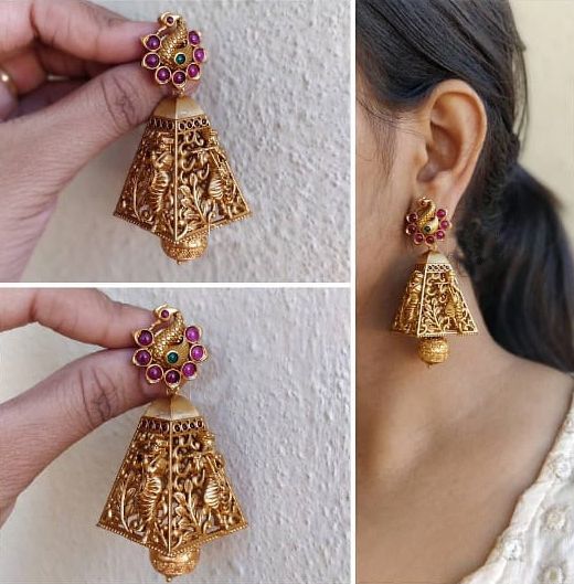 Indian Earring,Temple Jhumka Earring,Krishna For You