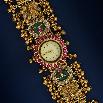 Antique Jadau Kundan Cream Designer Watch