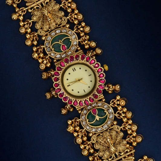 Antique Jadau Kundan Cream Designer Watch