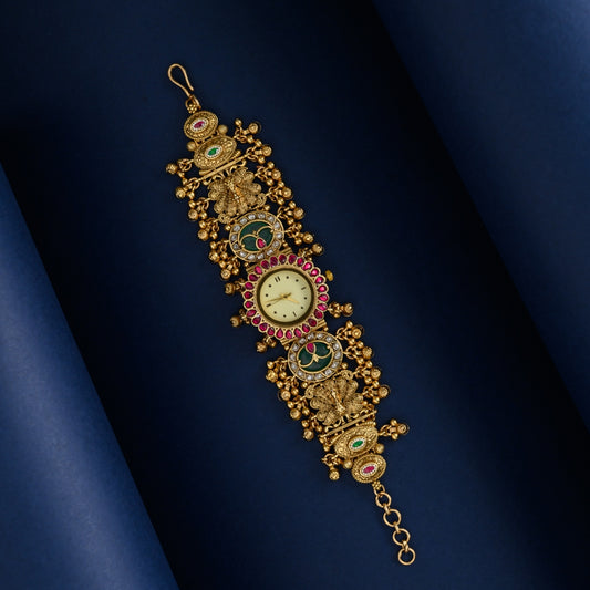 Antique Jadau Kundan Cream Designer Watch