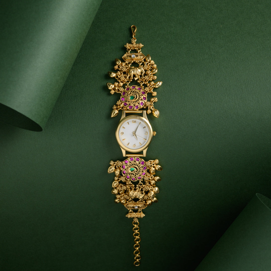 Antique Jadau Kundan Elephant Designer Watch AJPIO03797