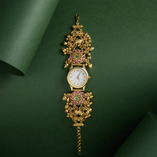 Antique Jadau Kundan Elephant Designer Watch AJPIO03797