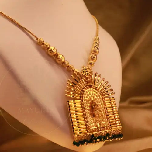 Devi Thidambu Necklace – Temple Goddess Gold-Plated Kerala Jewellery