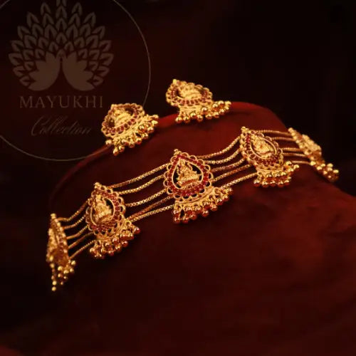 Lakshmi Choker – Gold-Plated Kerala Temple Choker Necklace