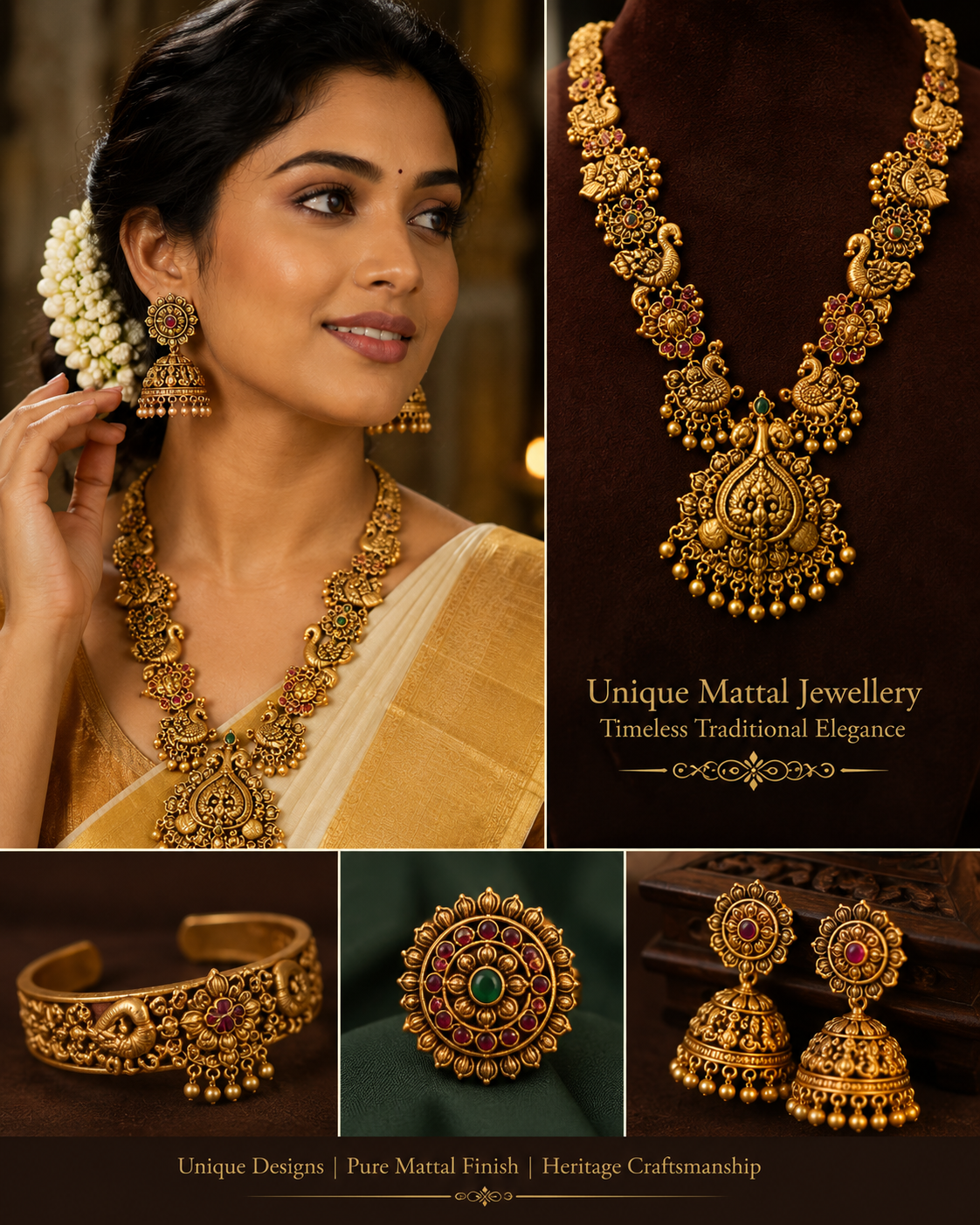 Combo Offer Unique Mattal Jewellery Set